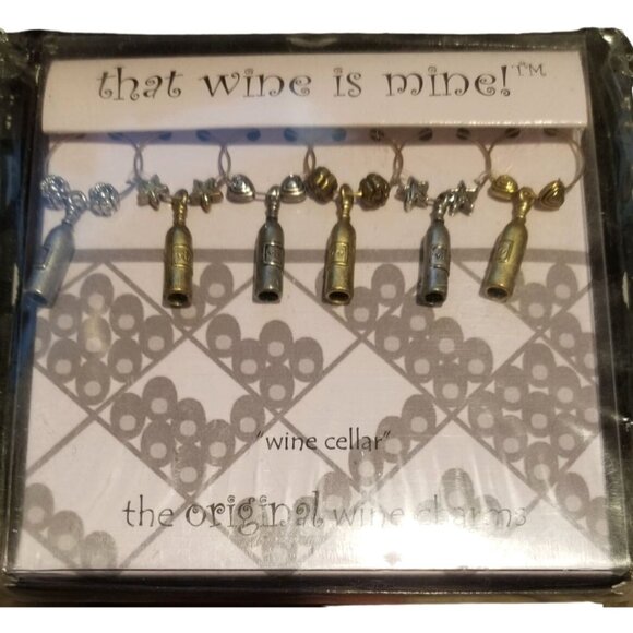 That Wine is Mine Wine Cellar 6-Piece Markers Charms Tags Glasses Wine Charm - Picture 5 of 7